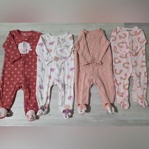 Carter's 4 Pack Pink and White Footies